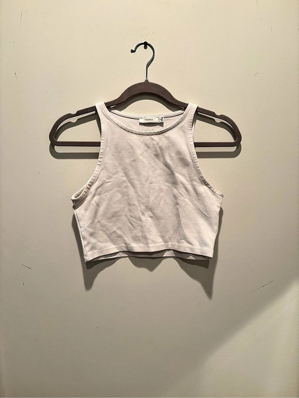 Talula Cropped Tank Top in White